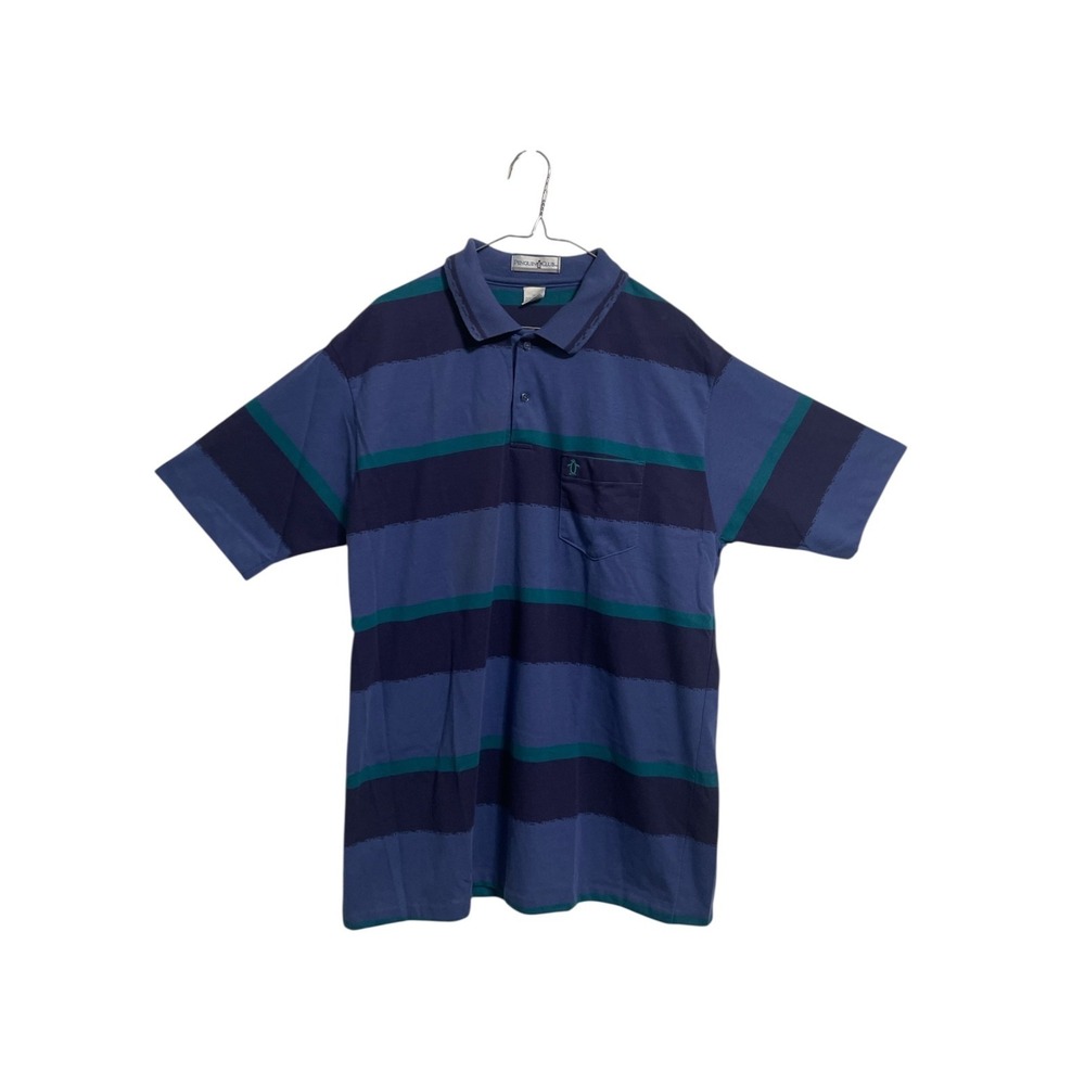 Penguin Polo Shirt Men's Size Extra Large Blue Rugby Short Sleeve  Vintage 1980s